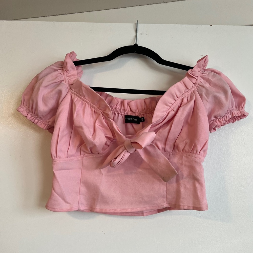 Pretty little thing pink cropped top